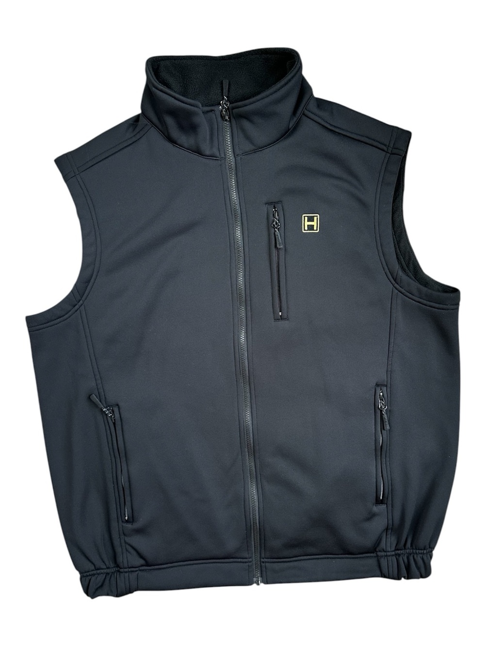 HEYBO Outdoors Delta Water Resistant Black Softshell Fleece-Lined Vest Men's XXL